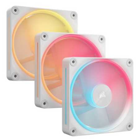 Corsair iCUE LINK LX120-R 12cm PWM Reverse Blade RGB Case Fans (3-Pack), 18 RGB LEDs, Magnetic Dome Bearing, 2400 RPM, iCUE LINK