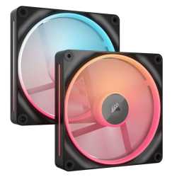 Corsair iCUE LINK LX140-R 14cm PWM Reverse Blade RGB Case Fans (2-Pack), 18 RGB LEDs, Magnetic Dome Bearing, 2000 RPM, iCUE LINK
