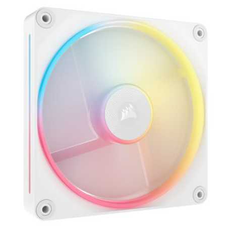 Corsair iCUE LINK LX140-R 14cm PWM Reverse Blade RGB Case Fan, 18 RGB LEDs, Magnetic Dome Bearing, 2000 RPM, White, Single Fan E