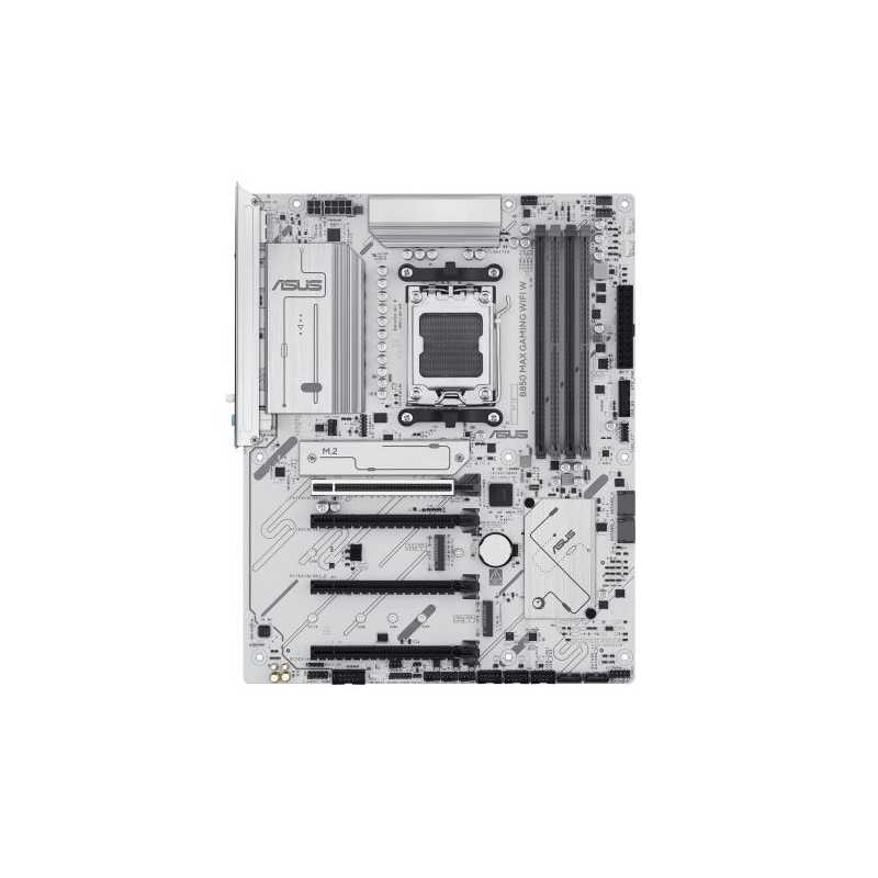 Asus B850 MAX GAMING WIFI W, AMD B850, AM5, ATX, 4 DDR5, HDMI, DP, Wi-Fi 6E, 2.5G LAN, 3x M.2, White