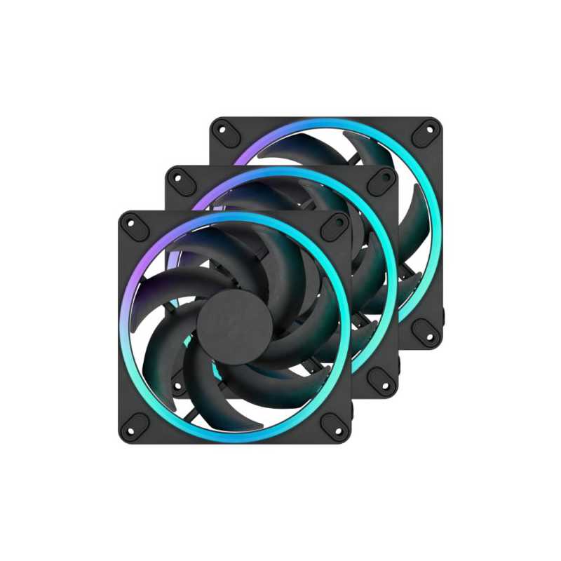 Fractal Design Momentum 14 ARGB 14cm PWM Case Fans (3-Pack), 20 LEDs, FDB Bearing, 350-1800RPM, 8-pin Connector, Black