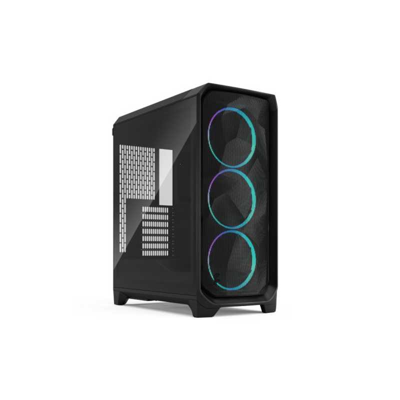 Fractal Design Meshify 3 (Black RGB TG Light) Gaming Case w/ Light Tint Window, E-ATX, Mesh Front, 3x RGB Fans, USB-C 20Gbps