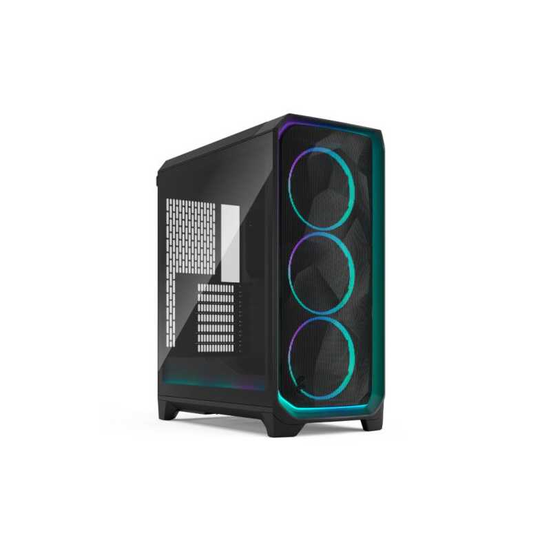 Fractal Design Meshify 3 Ambience Pro RGB (Black TG Light) Gaming Case w/ Light Tint Window, E-ATX, Mesh Front, 3x RGB Fans, Adj