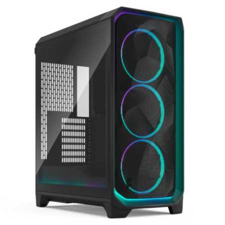 Fractal Design Meshify 3 Ambience Pro RGB (Black TG Light) Gaming Case w/ Light Tint Window, E-ATX, Mesh Front, 3x RGB Fans, Adj