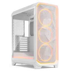Fractal Design Meshify 3 Ambience Pro RGB (White TG Clear) Gaming Case w/ Clear Window, E-ATX, Mesh Front, 3x RGB Fans, Adjust P