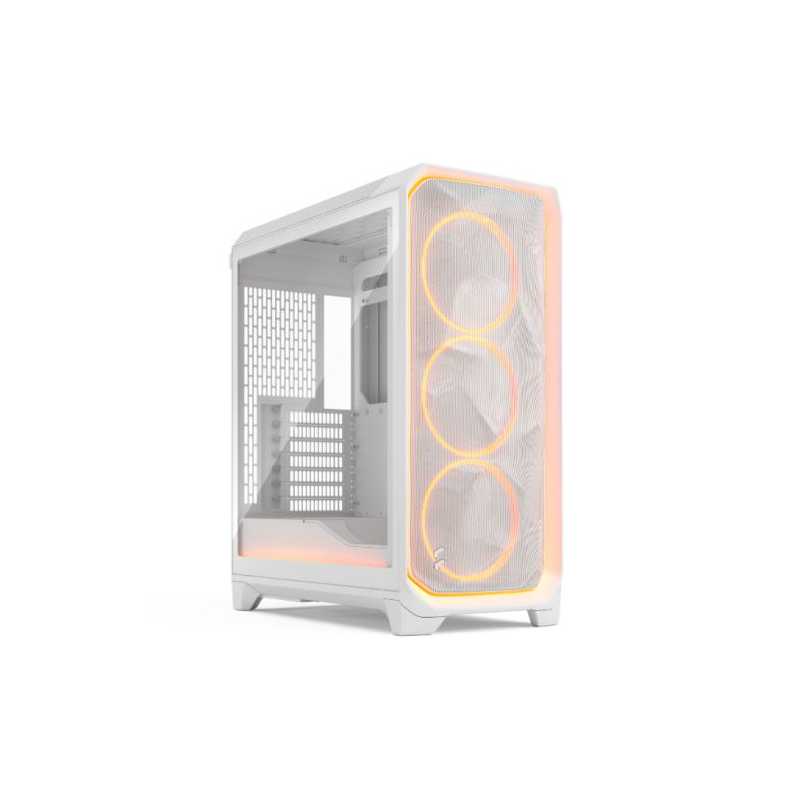 Fractal Design Meshify 3 Ambience Pro RGB (White TG Clear) Gaming Case w/ Clear Window, E-ATX, Mesh Front, 3x RGB Fans, Adjust P