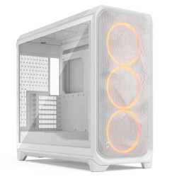 Fractal Design Meshify 3 XL (White RGB TG Clear) w/ Clear Window, E-ATX, Mesh Front, 3x RGB Fans, USB-C 20Gbps