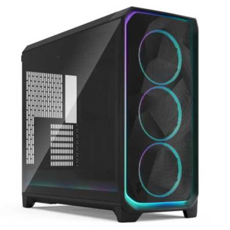 Fractal Design Meshify 3 XL Ambience Pro RGB (Black TG Light) w/ Light Tint Window, E-ATX, Mesh Front, 3x RGB Fans, Adjust Pro H