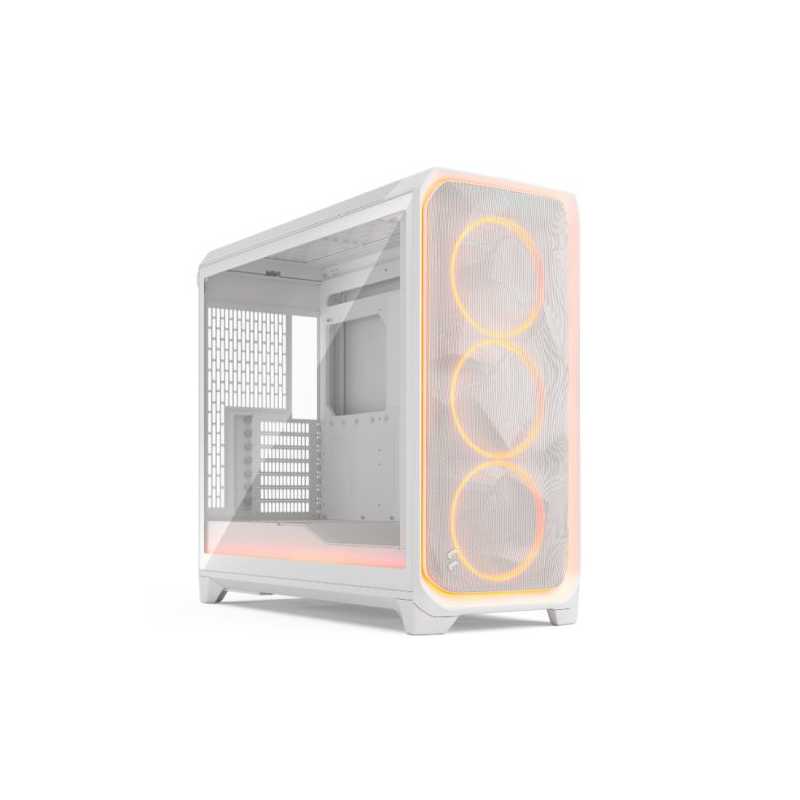 Fractal Design Meshify 3 XL Ambience Pro RGB (White TG Clear) w/ Clear Window, E-ATX, Mesh Front, 3x RGB Fans, Adjust Pro Hub, U
