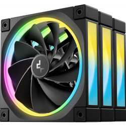 DeepCool FL12 120mm PWM 3 Pack Reverse Fan - High Performance, Low Noise, Fluid Dynamic Bearing, 36 ARGB LEDs, 500-2150 RPM, 55 