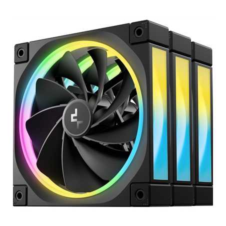 DeepCool FL12 120mm PWM 3 Pack Reverse Fan - High Performance, Low Noise, Fluid Dynamic Bearing, 36 ARGB LEDs, 500-2150 RPM, 55 