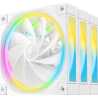 DeepCool FL12 120mm PWM 3 Pack Reverse White Fan - High Performance, Low Noise, Fluid Dynamic Bearing, 36 ARGB LEDs, 500-2150 RP