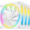 DeepCool FL12 120mm PWM 3 Pack Reverse White Fan - High Performance, Low Noise, Fluid Dynamic Bearing, 36 ARGB LEDs, 500-2150 RP
