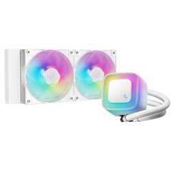 DeepCool LE240 V2 White 240mm Liquid CPU Cooler, Dual 120mm ARGB Fans, Anti-Leak Tech, Quiet Pump, High Performance for Intel & 