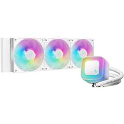 DeepCool LE360 V2 White 360mm Liquid CPU Cooler, Triple 120mm ARGB Fans, Anti-Leak Tech, Quiet High-Performance Pump, Compatible