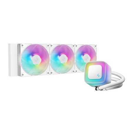 DeepCool LE360 V2 White 360mm Liquid CPU Cooler, Triple 120mm ARGB Fans, Anti-Leak Tech, Quiet High-Performance Pump, Compatible