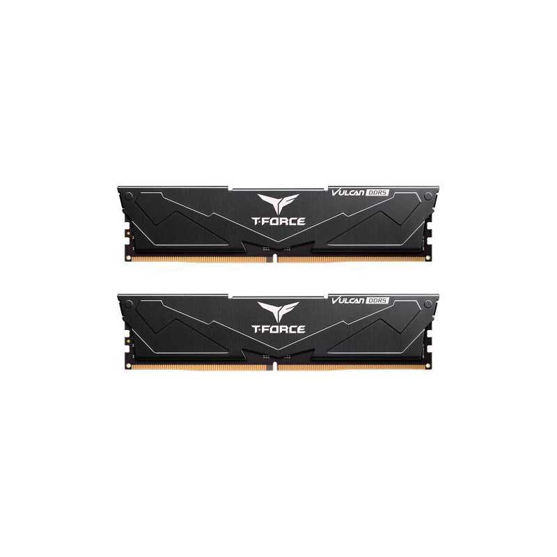 Team T-Force Vulcan 64GB Kit (2 x 32GB), DDR5, 6400MHz (PC5-51200), CL34, ECC, AMD EXPO & Intel XMP 3.0, PMIC, DIMM Memory, Blac