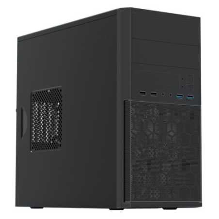 Vida Corporate Black Office Case with a 500W PSU, Micro ATX, 12cm Fan, Mesh Front