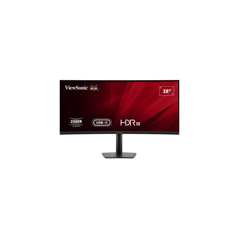 Viewsonic VA3820C 38 Inch UltraWide Quad HD LED Curved Monitor with USB-C Hub, 4.8ms,  HDMI, Display Port, 3840 x 1600, 75Hz, Sp