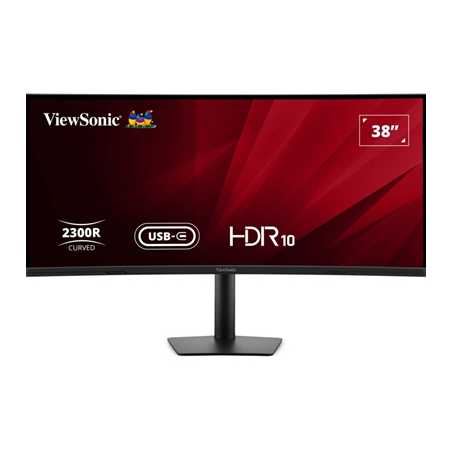 Viewsonic VA3820C 38 Inch UltraWide Quad HD LED Curved Monitor with USB-C Hub, 4.8ms,  HDMI, Display Port, 3840 x 1600, 75Hz, Sp