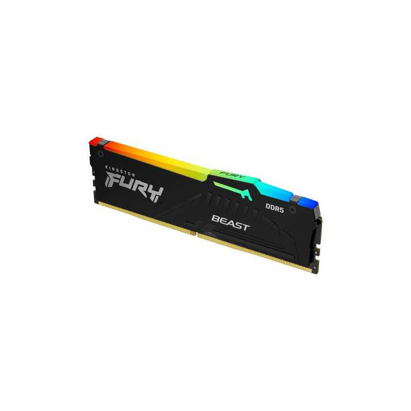 Kingston Fury Beast RGB 16GB, DDR5, 6000MHz, CL36, 1.35V, ECC, PMIC, AMD EXPO & Intel XMP 3.0, Black, DIMM Memory