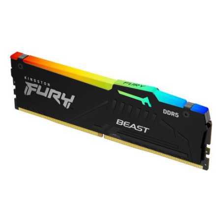 Kingston Fury Beast RGB 16GB, DDR5, 6000MHz, CL36, 1.35V, ECC, PMIC, AMD EXPO & Intel XMP 3.0, Black, DIMM Memory