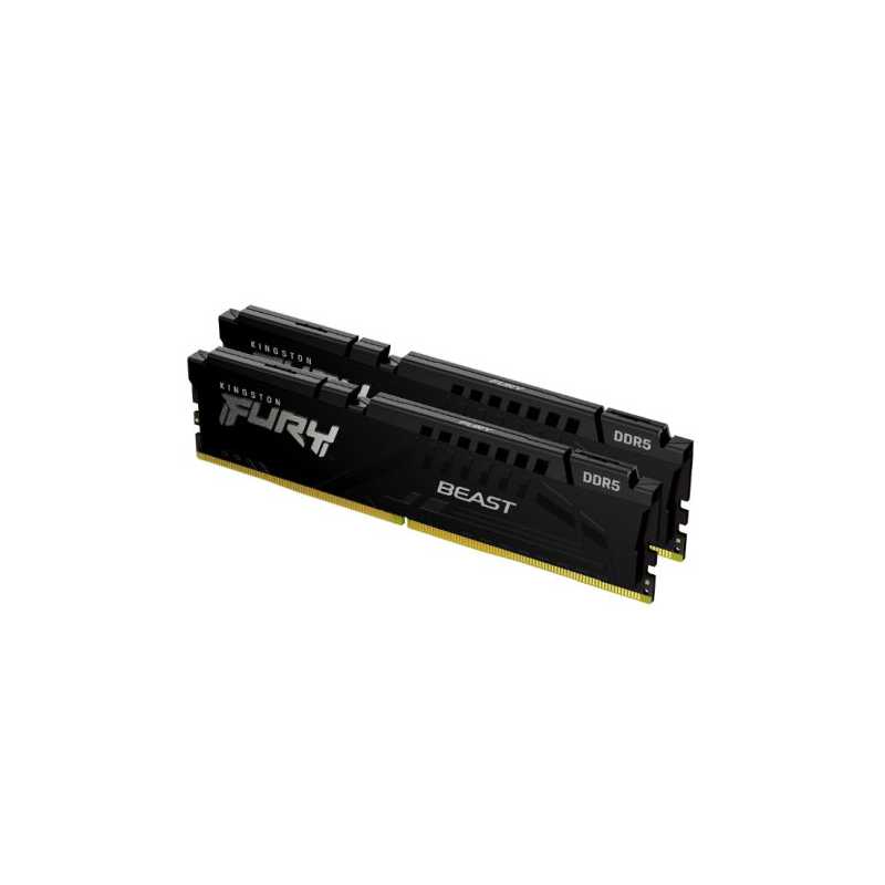 Kingston Fury Beast 32GB Kit (2 x 16GB), DDR5, 6000MHz, CL30, 1.4V, ECC, PMIC, AMD EXPO & Intel XMP 3.0, Black, DIMM Memory