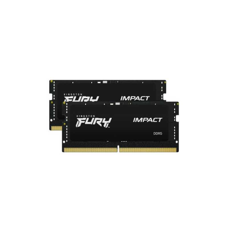 Kingston Fury Impact 32GB Kit (2 x16GB), DDR5, 5600MHz (PC5-44800), CL40, 1.1V, Intel XMP 3.0, SODIMM Memory