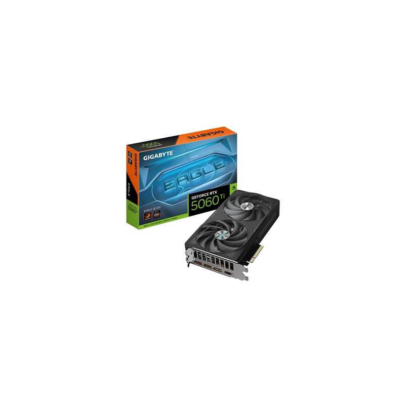 Gigabyte NVIDIA GeForce RTX 5060 Ti EAGLE OC 8GB GDDR7 Graphics Card, 4608 CUDA Cores, 2617MHz Core Clock, Dual Fan, 3x DisplayP