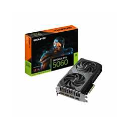 Gigabyte NVIDIA GeForce RTX 5060 WINDFORCE OC 8GB GDDR7 Graphics Card, 3840 CUDA Cores, 2512MHz Core Clock, Dual Fan, 1x Display