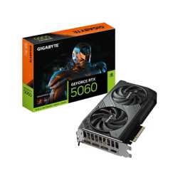 Gigabyte NVIDIA GeForce RTX 5060 WINDFORCE OC 8GB GDDR7 Graphics Card, 3840 CUDA Cores, 2512MHz Core Clock, Dual Fan, 1x Display