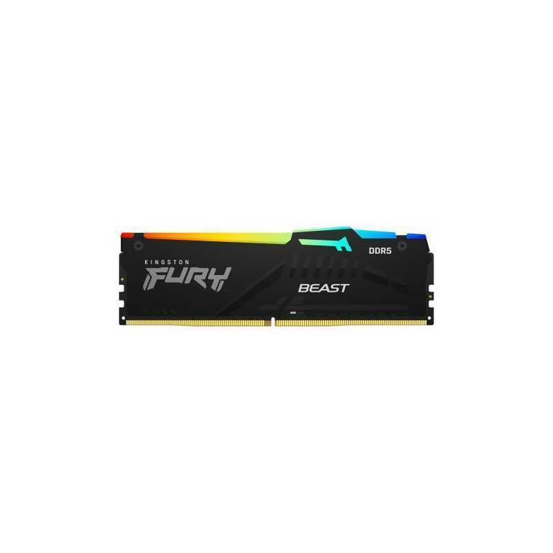 Kingston Fury Beast RGB 32GB, DDR5, 6000MHz, CL36, 1.35V, ECC, PMIC, AMD EXPO & Intel XMP 3.0, Black, DIMM Memory
