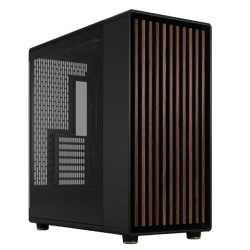 Fractal Design North XL RC Charcoal Black (TG Dark) Case w/ Dark Glass Window, ATX, 3 PWM Fans, USB-C, Walnut Front, Reverse Con