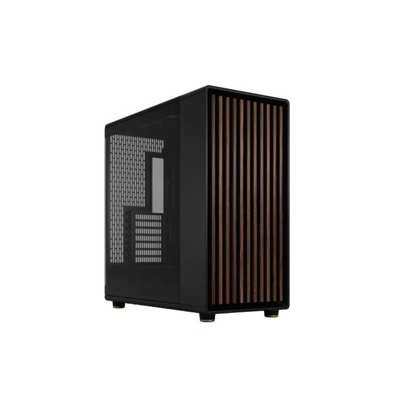 Fractal Design North XL RC Charcoal Black (TG Dark) Case w/ Dark Glass Window, ATX, 3 PWM Fans, USB-C, Walnut Front, Reverse Con