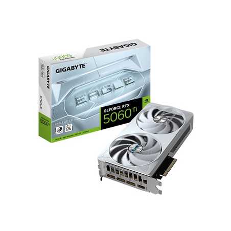 GeForce RTX 5060 Ti EAGLE OC ICE 16BG GDDR7 Graphics Card, 4608 CUDA Cores, 2617 MHz Core Clock, Dual Fan, 3x DisplayPorts / 1x 