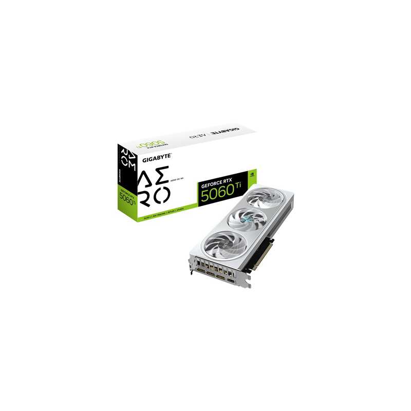 GeForce RTX 5060 Ti AERO OC 8GB GDDR7 Graphics Card, 4608 CUDA Cores, 2647 MHz Core Clock, Triple Fan, 3x DisplayPorts / 1x HDMI