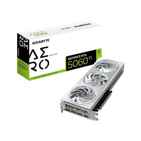 GeForce RTX 5060 Ti AERO OC 8GB GDDR7 Graphics Card, 4608 CUDA Cores, 2647 MHz Core Clock, Triple Fan, 3x DisplayPorts / 1x HDMI
