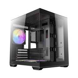 Antec CX60M ARGB Mini Tower Micro ATX Gaming Case, Black, Tempered Glass Panels, Dual Chamber Design, Vertical Cooling, Pre-Inst