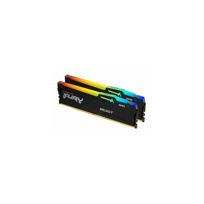 Kingston FURY Beast KF556C40BBAK2-16 16GB RGB (2x8GB) System Memory, DDR5, 5600MHz, CL40, Black, 288 Pin