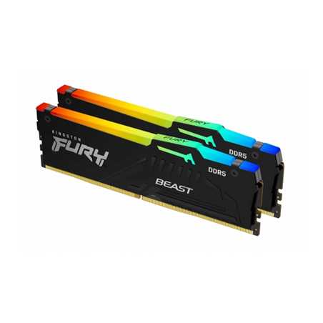 Kingston FURY Beast KF556C40BBAK2-16 16GB RGB (2x8GB) System Memory, DDR5, 5600MHz, CL40, Black, 288 Pin