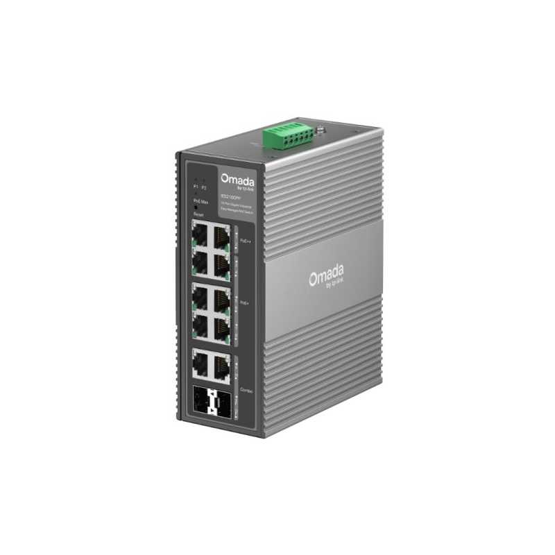 TP-LINK (IES210GPP) Omada 10-Port Gigabit Industrial Easy Managed Switch with 6-Port PoE+ and 2-Port PoE++, 2x Combo RJ45/SFP, I