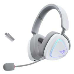 Asus ROG DELTA II Tri-Mode Wireless Gaming Headset, 2.4GHz/Btooth/3.5mm Jack, 50mm Titanium Drivers, DualFlow Audio, 110-Hour Ba