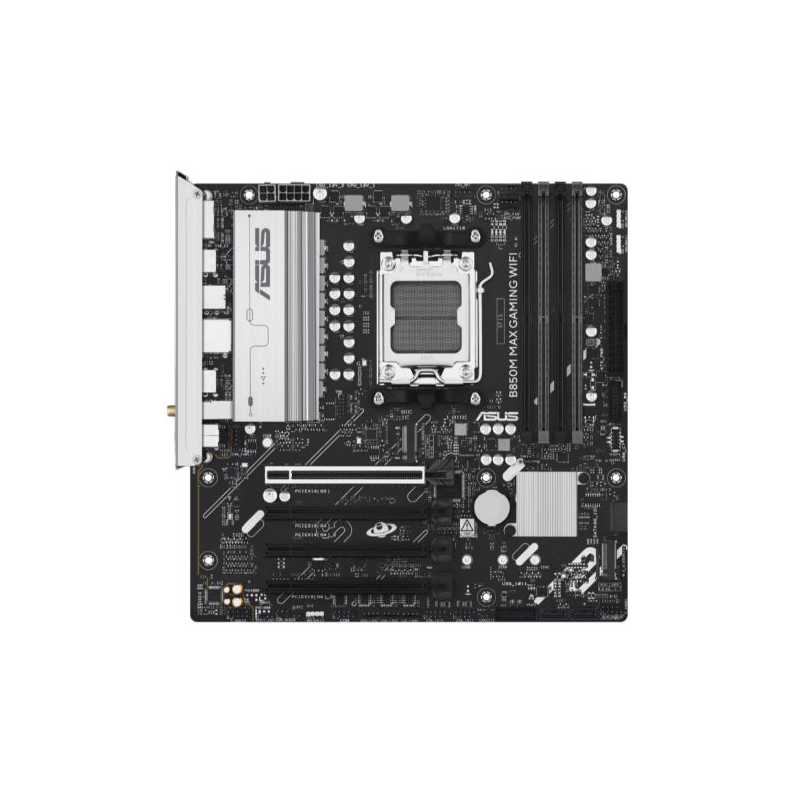 Asus B850M MAX GAMING WIFI, AMD B850, AM5, Micro ATX, 4 DDR5, HDMI, DP, Wi-Fi 6E, GB LAN, 3x M.2