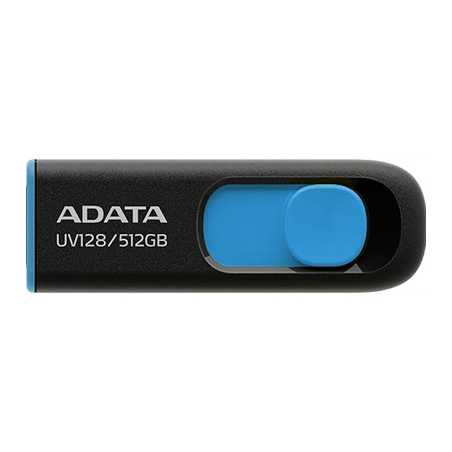 Adata UV128 512GB USB 3.2 Gen 1 Flash Drive, Black and Blue