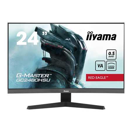 iiyama G-Master GC2480HSU-B1 Red Eagle Curved Gaming Monitor, 23.6 Inch,Full HD, 180Hz, 0.5ms, FreeSync, HDMI, Display Port, USB
