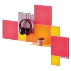 Nanoleaf RGB Blocks Combo XL Smarter Kit (10-Pack), Create an Illuminated Display,  Mix of Panel Sizes, Pegboard & Shelf, Screen