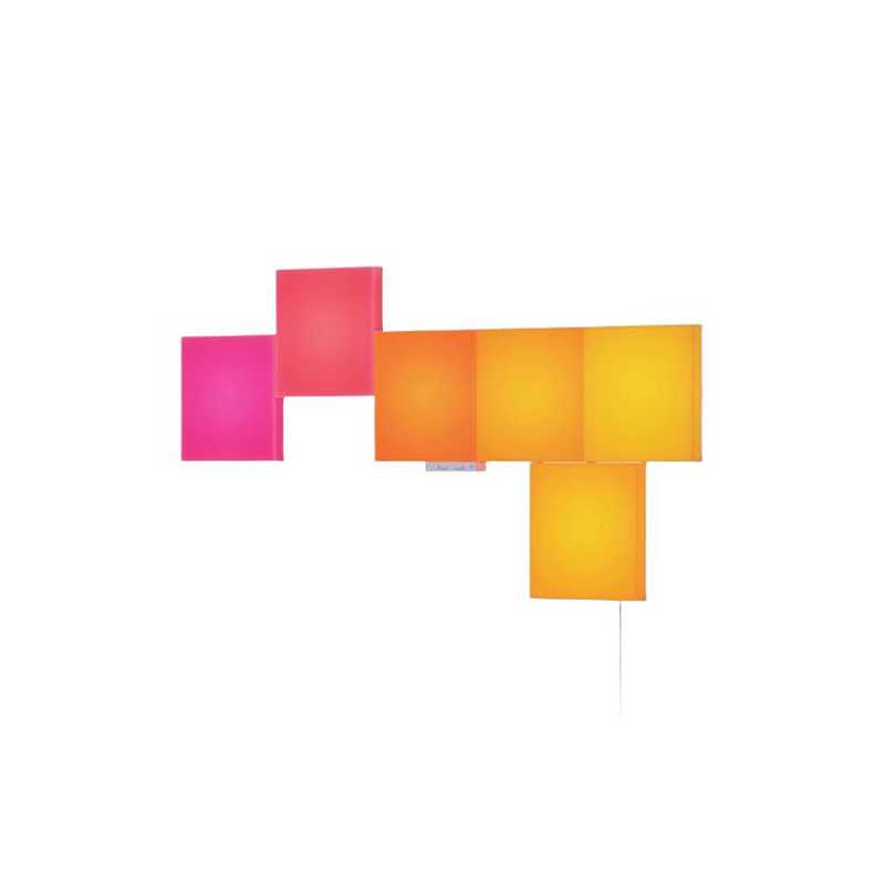 Nanoleaf RGB Blocks Squares Smarter Kit (6-Pack), Create an Illuminated Display, Large Panels, Screen Mirror/Music Reaction, App
