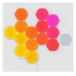 Nanoleaf Shapes Hexagons Starter Kit (15-Panels), RGB, Create an Illuminated Display, Ultra-Thin Panels, Screen Mirror/Music Rea