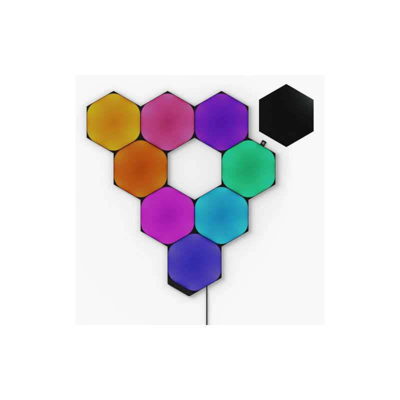 Nanoleaf Shapes Limited Edition Ultra Black Hexagons Starter Kit (9-Panels), RGB, Create an Illuminated Display, Ultra-Thin Pane