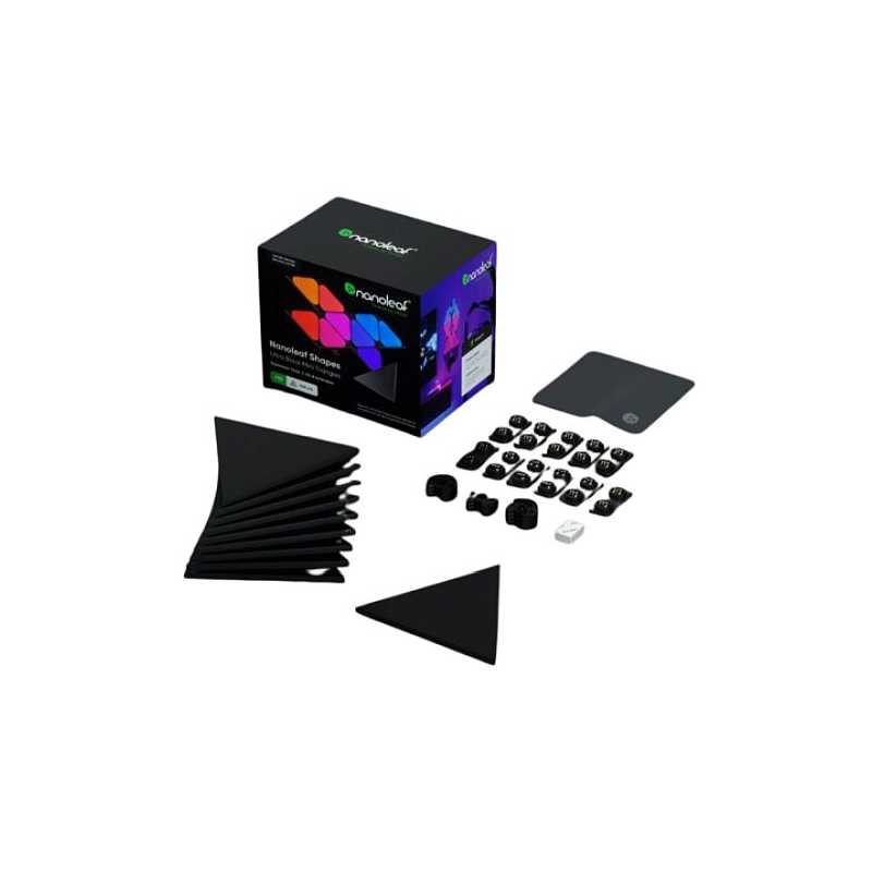 Nanoleaf Shapes Limited Edition Ultra Black Mini Triangles Expansion Pack (10-Panels), RGB *Expansion Kit Only*